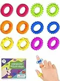 Willingood 12 Stück Silikon Fidget Toys, Anti-Stress Ring für Kinder und Erwachsene, Sensorik Spielzeug, Massageringe für Finger Akupressurring, Fidget Ring für Anxiety, ADHD, Autismus