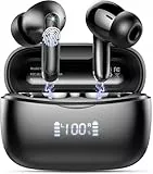 WeurGhy Bluetooth Kopfhörer, Kopfhörer Kabellos Bluetooth 5.3 in Ear Kopfhörer mit 4 ENC Noise Cancelling Mic, 56H HiFi Stereo Tiefbass Spielzeit, IP7 Wasserdicht Ohrhörer LED Anzeige,2025,Schwarz