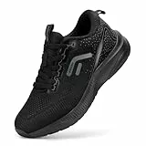 FitVille Laufschuhe Herren Extra Weite Sportschuhe Atmungsaktiv Turnschuhe Outdoor Joggingschuhe Freizeit Straßenlaufschuhe rutschfest Turnschuhe,Schwarz,43 EU,Weit