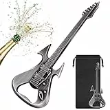 LKKCHER Gitarre Bier Flaschenöffner, Ausgefallenes Geschenke für Männer, Guitar Musik Geschenke für Männer, Weihnachtsgeschenke Vatertagsgeschenk Geburtstagsgeschenk für Musiker Musikliebhaber,Silber