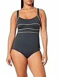Haute Pression Damen Badeanzug, Uni, Schwarz/Weiß, 46 (Herstellergröße: 48)