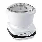 cloer 7001 Küchenmaschine mit 6 Liter Rührschüssel, Knethaken, Schneebesen, Kuchen-Rührbesen, und Schüsselschaber, 6 Geschwindigkeitsstufen, 650 W, weiß