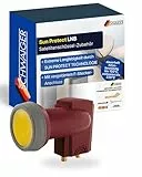 SCHWAIGER Twin LNB digital Sun Protect I Low Noise Blockconverter für 2 Teilnehmer I extrem wetterfest & geeignet für Multifeedanlagen I SAT-Zubehör für störungsfreien Empfang I rot