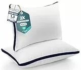 Utopia Bedding Kopfkissen (2er Set), 50 x 70 cm Schlafkissen, Gebürsteter Stoff Bezug Bettkissen, Premium Qualität Weich et Atmungsaktiv Kissen (Marineblau)