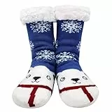 LOFIR Kuschelsocken mit ABS Sohle Damen Stoppersocken Anti-Rutsch Haussocken Mädchen Thermosocken Warme Winter Strümpfe Frauen Flauschig Socken, Größe35-41,1 Paar
