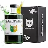 BÖSER KATER Magic Green Gin | Farbwechsel-Effekt von Grün zu Gelb-Orange durch Tonic | Das perfekte Geschenk in hochwertiger Geschenkbox | Handgemacht mit fruchtigem Citrus-Geschmack 0,5l 40% Vol.