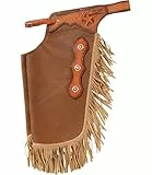 Maßgeschneiderte Western-Chinks-Chaps aus Leder für Männer, Frauen, Kinder, Unisex, handgefertigter Korb, gestempelt (Medium)