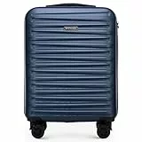 WITTCHEN Skyspeed Line Kabinenkoffer Kleines Kabinengepäck ABS Hartschalenkoffer Reisekoffer Rollkoffer Kleiner Koffer Trolley Kombinationsschloss Teleskopgriff Marineblau Lufthansa/Eurowings/Ryanair