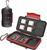 Kiorafoto 9 Slots SD Karten Aufbewahrung für 6 SD + 3 CF Compact Flash Karten, Professioneller wasserfester Anti-Schock Aufbewahrung SD SDHC SDXC CF Speicherkarten Etui Schutzhülle mit Karabiner