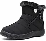 Damen Winterstiefel Wasserdicht Warm gefütterte Schneestiefel Winterschuhe Winter Kurzschaft Stiefel Boots Schuhe Schwarz 39