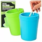 com-four® 2x XXL Aschenbecher für draußen - Windaschenbecher - Sturmaschenbecher mit Deckel - Autoaschenbecher, Ø 10 cm (grün + blau)