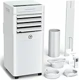 Klimaanlage Mobil 9000 BTU, 3-in-1 Mobile Klimaanlage mit Abluftschlauch,Kühlen,Entfeuchten, Luftzirkulation, LED Display&Fernbedienung, 24h-Timer, Leise&Energieeffizient, Für Räume bis zu 90 m³(33㎡）