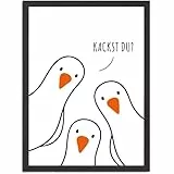 MoonWorks® Poster Bilder Badezimmer Spruch lustig Kackst du Katze Möwe Wand-Deko Bad WC lustige Sprüche Digitaldruck