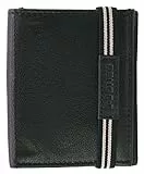 J.Jones - Slim Wallet mit Münzfach & RFID-Schutz - Echt-Leder Mini Geldbörse wahlweise mit Pop Up Kartenetui - Schwarz