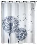 WENKO Anti-Schimmel Duschvorhang Astera Flex, Textil-Vorhang mit Antischimmel Effekt, große integrierte Ringe zur Befestigung an der Duschstange, waschbar,wasserabweisend, 180 x 200 cm