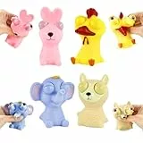 Squeeze Spielzeug 4 Stück Lustig Kaninchen Hahn Elefant Alpaka Squishy Squeeze-Spielzeug Pinch Toy Augen Out Stressbälle für Erwachsene Kinder