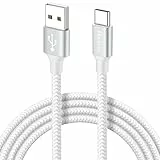 USB C Kabel Weiß, 2M USB A auf USB C Kabel Schnellladekabel USBC für Samsung Galaxy S24 S20 FE A55 A15 A35, für iPhone 15/16 Pro Max, Pixel, Switch