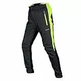 Thermo Fahrradhose Herren Winter lang Winddicht wasserabweisend atmungsaktiv Softshell mit Fleecefutter warme Radhose MTB Outdoor Jogging Wandern