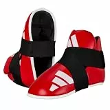 adidas Pro Kickboxing Fußschutz mit WAKO Label | Fußschoner für Kinder und Erwachsene | Geeignet für Training und Wettkampf | Fußschützer für Schuhgröße 33 - 49 | Rot, S