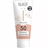 Naïf - Sonnencreme auf mineralischer Basis - für Baby & Kind - LSF 50 - Milder Duft - Creme ohne Octocrylene - UVA & UVB Schutz - Wasserresistent - Dermatologisch Getestet - Ohne Mikroplastik - 175ml