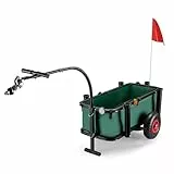 Wiltec Angelwagen mit Tasche, Angel Trolley bis 50 kg, Transportkarre mit 60 l Volumen, Bollerwagen mit Luftreifen, Transportwagen aus Stahl, auch als Lastenanhänger fürs Fahrrad
