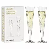 RITZENHOFF 6261001 Champagnerglas 200 ml - Serie Goldnacht Duett - 2 Stück mit Echt-Gold - Made in Germany