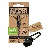 ZlideOn Reißverschluss Zipper Ersatz Reparatur Set – Schwarz Reißverschluss Reparieren Für Metallreißverschlüsse (L/5) 1 Pack - Reissverschluss-Reparatursetpasst zu Jeans, Hosen, Gepäck, und mehr