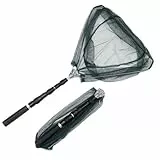 Roysmart Kescher Angeln, 126cm Teleskop-Kescher, Angelkescher mit Faltbarem Fischernetz, Langlebiges Nylon Fischernetz, Klappbar, Outdoor Angelzubehör für Kinder und Erwachsene
