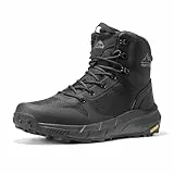 NORTIV 8 Herren Militärische Taktische Stiefel Leichte Bequeme Stiefel für die Arbeit den ganzen Tag Seitlicher Reißverschluss Motorrad Kampf Wanderschuhe,Size 44.5,Schwarz,SNMT241M