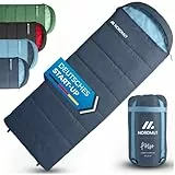 NORDMUT® Deckenschlafsack Erwachsene mit Zwei-Wege YKK-Reißverschluss – kleines Packmaß & Ultraleicht 1600g – 3-Jahreszeiten (250 GSM) – Schlafsack für Camping, Outdoor & Festivals (Marine)