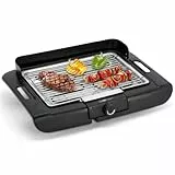 Clatronic® Barbecue-Tischgrill | Elektrogrill ideal für Balkon & Küche | Elektro Grill mit Windschutz | Grill mit verchromtem Grillrost | Tischgrill mit Cool Touch-Gehäuse | BQ 3841