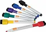 Nobo Rexel wiederbeschreibbare, trocken abwischbare Mini-Marker – farblich sortiert, 6er-Pack