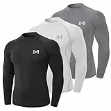 MEETYOO Kompressionsshirt Herren, Funktionsshirt Langarm Fitnessshirt Männer Atmungsaktiv Sportshirt Laufshirt für Laufen Sport Turnhalle
