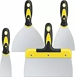 suokoun Spachtel Set, 4 Stück Spachtel Werkzeug aus Edelstahl mit Kunststoffgriff, Malerspachtel für Tapeten & Wände(50mm, 100mm, 150mm, 200mm)