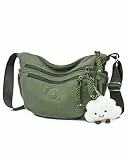 Micmores UmhäNgetasche Damen Cord Crossbody Bag Damen Schultertasche im Halbmond Style, Hobo Handtasche mit Verstellbarer Schultergurt, Mood Bag füR Arbeit, Reisen, Alltag (Grün)