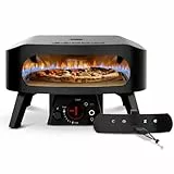Cozze® 13' Pizzaofen Gas Schwarze Edition mit rotierender Pizzastein Ø34,5 cm - 600°C, Pizza in 2 Minuten