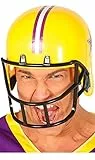 FIESTAS GUIRCA | American Football Helm Gelb (Einheitsgröße) - Sportzubehör für American Football Spieler Kostüme - Ideal für Themenpartys und Sportfeiern - Unisex für Erwachsene - Gelb