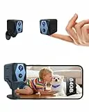 aidowocam Mini Kamera 4K Kamera Überwachung Innen mit 64G SD WLAN Überwachungskamera Innen,WiFi Camera Live Übertragung Handy APP Für Lange Standby Akku Kamera,Bewegungsmelder Nachtsicht