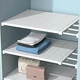 Verstellbare Regale für Schrank, Erweiterbares Einlegeböden Schrankregal, Nagelfrei Teleskop Regaltrenner für Kleiderschrank, Schrank, Küche, Badezimmer, 35cm Weit, Verstellbare Länge 48-80cm