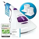 CLEANmaxx Milbensauger mit UV-C-Licht & 2 EPA-Filter, Matratzen Handstaubsauger für Allergiker, Anti Milben Matratzenreiniger vernichtet 99,9% Aller Milben, Bakterien, Bettwanzen, Lila