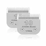 BESTBOMG 2 Stück Ersatzklingen für die Fellpflege von Heiniger/Moser Max45/Andis/Oster A5 für Hunde, Größe 10# 1/16 Zoll (1,5 mm) Schnittlänge