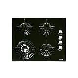 CI 631 BK A/A - Gasherd mit Butangas und 4 Gaskochfeldern - 1 Dreifache Krone - Geeignet für das Kochen mit Erdgas - 59 cm Breite - Gesamtleistung 8 kW - Emaillierte Brenner und Grills aus Gas - Cata