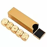 5 St¨¹ck 6-seitige Spielw¨¹rfel Set mit Aufbewahrungsbox f¨¹r Brettspiele Silber Rechteckig W¨¹rfelspiele Gesellschaftsspiele