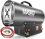 Masko® Gasheizgebläse Gasheizer Heizkanone Gasheizstrahler 30 KW Bauheizer Gas Heizgerät heizstrahler Heißluftgenerator inkl. Gasschlauch & Druckminderer Heizgebläse für handelsübliche Gasflaschen