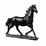 Cutfouwe Pferdestatue-Dekoration,stehende Kunstharz-Pferdefigur für den Schreibtisch im Büro,Bücherregal und Weinschrank,sammelbare Skulpturenverzierung,um Glück und Reichtum anzuziehen,Schwarz