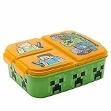 Stor Minecraft | Kinder 3-Fach-Sandwich-Box - Kinder-Lunch-Box - Snack-Halter - dekoriert Lunch-Box Estándar