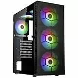 Kolink Observatory HF Mesh PC-Gehäuse, Sechs ARGB-Lüfter, 330 mm GPU-Freiheit, ATX-Motherboard, Gitterfrontplatte, Stahl, Mid-Tower, Schwarz