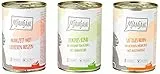 MjAMjAM - Premium Nassfutter für Katzen - Mixpaket I - Huhn, Rind, Herzen, 6er Pack (6 x 400 g), getreidefrei mit extra viel Fleisch