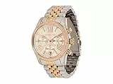 Michael Kors Lexington Chronograph Quarzuhr mit Silber- und Goldtönen Edelstahlarmband für Damen MK5735
