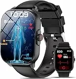 YYKY Smartwatch EKG Gesundheitsuhr Damen Herren mit blυtdrυckmessυng 2.01' Smart Watch/ΒΙυtｚυcker/HRV/Harnsäure/Telefonfunktion/24H Herzfrequenz/SpO2/ΒΙυtdrυck Uhr Schlafmonitor Fitnessuhr